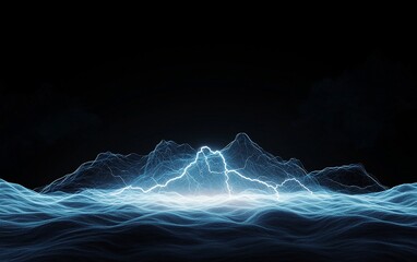 Dynamic energy pulses, striking black backdrop, strength and resilience concept
