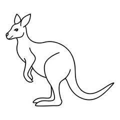 Kangaroo Line Drawing Simple Icon Vector Illustration Design.