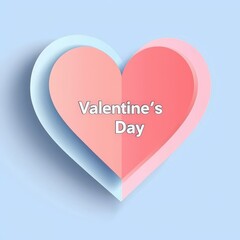 Label with soft pastel gradient featuring glowing "Valentine Day" text