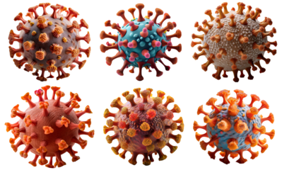 Corona Virus on White Background: Scientific Clip Art