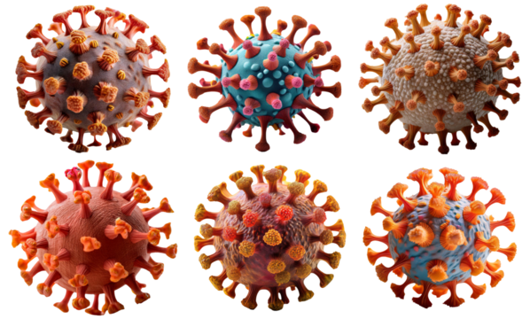 Corona Virus on White Background: Scientific Clip Art
