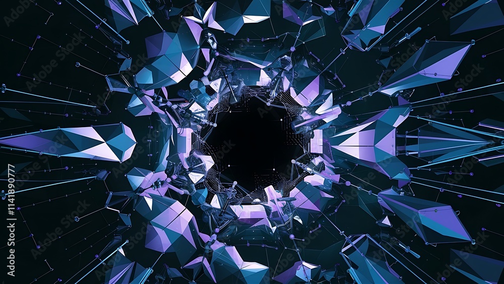 Poster abstract polygonal space low poly dark background with connecting dots and lines connection structur