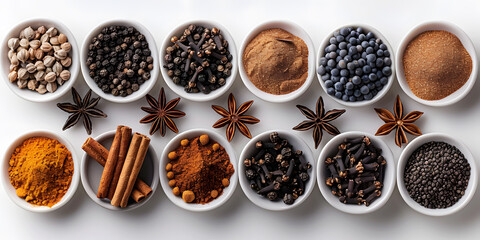 Composition of Different Spices with Cinnamon Sticks, and  Powder on Bowl – Perfect for Branding, Food Blogs, Recipes, Spice Packaging, E-commerce, Cookbooks, Ads, Social Media, Seasonal Marketing
