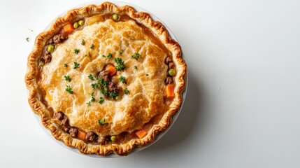 Golden brown homemade meat pot pie