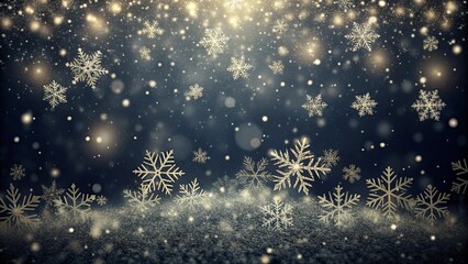 Winter Wonderland Sparkling Snowflakes and Glimmering Lights Background