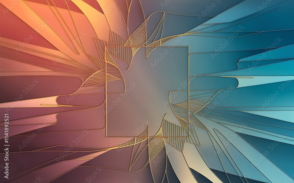 Poster abstract minimal geometric shape background with gradient dynamic shapes composition