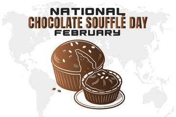 vector illustration for NATIONAL CHOCOLATE SOUFFLÉ DAY background