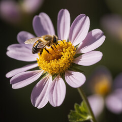 Insekten - Biene genießt Blütenpracht im Sonnenlicht