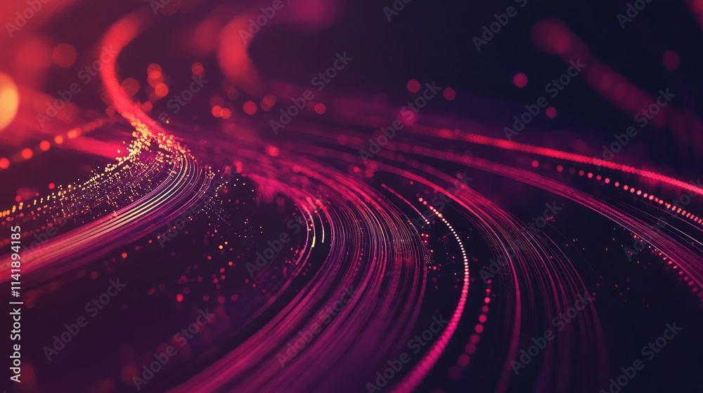 Poster high-tech global banner with data flow, interconnected lines, and digital elements, symbolizing the 