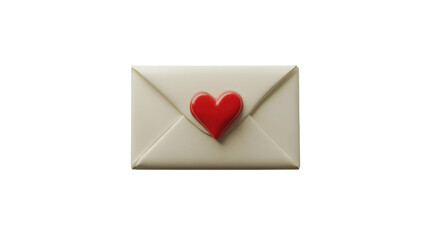Charming White Envelope with a Bright Red Heart Shaped Seal Perfect for Expressing Love and Affection on Special Occasions or Everyday Moments
