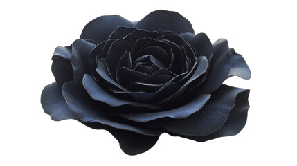 Elegant Black Rose with Soft Petals Displaying an Intricate Layered Design Perfect for Illustrating Mystery, Elegance, or Gothic Themes in Artistic Projects © KYR
