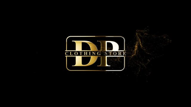 Stylish DP Logo Symbol, DP Clothing Store Logo, Golden Particles DP Logo Animation Videos For Marketing 