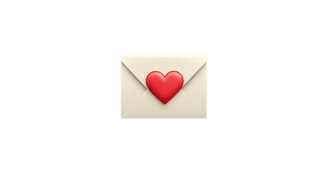 Romantic Heart Envelope Symbol Representing Love Letters and Affectionate Messages for Valentine’s Day or Special Occasions in a Minimalist Design
