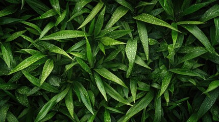 Fototapeta premium Lush green grass with morning dew, capturing the purity of nature and environmental beauty for ecological and sustainability projects