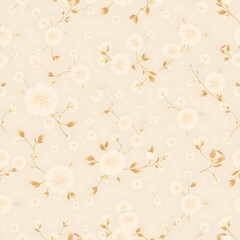 Creamy Floral Seamless Pattern 