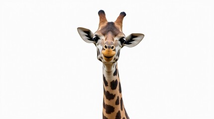 Fototapeta premium Giraffe Isolated on a White Background.