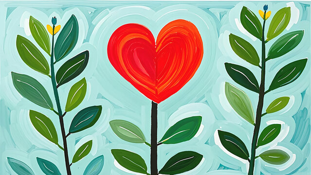 A vibrant and playful painting with a whimsical theme