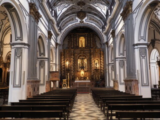 Fototapeta premium Historical interior of San Juan Bautista church in Spain