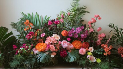 Fototapeta premium Vibrant Tropical Flower Arrangement A Stunning Floral Display