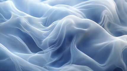 Obraz premium Soft, flowing light blue fabric creates dreamy, abstract background