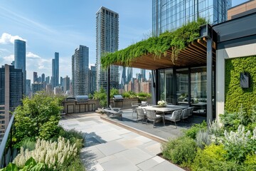 Luxury Rooftop Oasis: Urban Escape with City Skyline Views