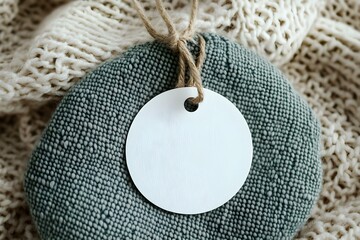 Elegant Round Hangtag Mockup for Design Presentation on Hangers and Clothing