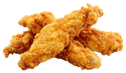 PNG Crispy fried chicken strips food nuggets tenders.