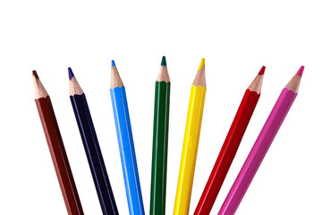 color pencils isolated on white background. PNG file. transparent background