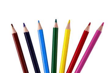 color pencils isolated on white background. PNG file. transparent background