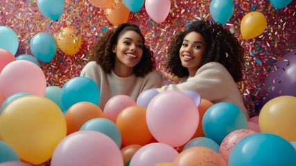 Obraz premium woman with balloons