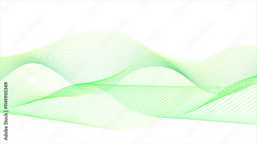 Wall mural soothing pastel yellow and green abstract background with wavy line. abstract green wave lines on tr
