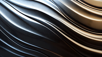 Macro View of Brushed Metal Texture with Fine Grooves and Light Transitions