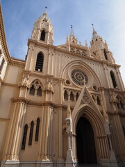 Obraz premium Facade of sacred heart churchh in Malaga in Spain - vertical