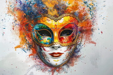 Beautiful greeting card with bright holiday composition for happy celebrate mardi gras