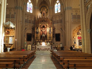 Obraz premium Historical interior of sacred heart church in Malaga, Spain