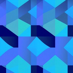 Obraz premium Abstract Geometric Pattern: A mesmerizing interplay of vibrant blue, turquoise, and indigo hues creates a captivating geometric pattern, reminiscent of a digital tapestry.
