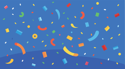 Vector illustration of a seamless pattern with colorful confetti and star shapes, perfect for holiday or birthday backgrounds