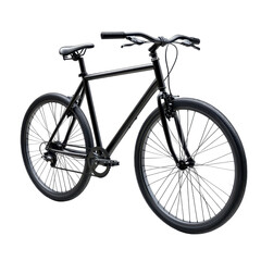 Fototapeta premium Sleek Black Bicycle on Display: A Modern and Stylish Cycling Companion for Urban Adventures