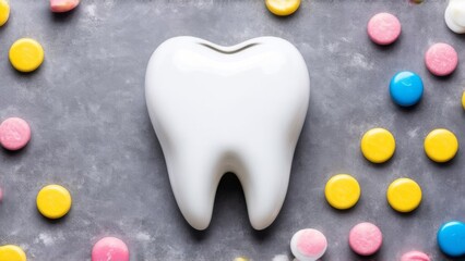 Obraz premium tooth and dental floss