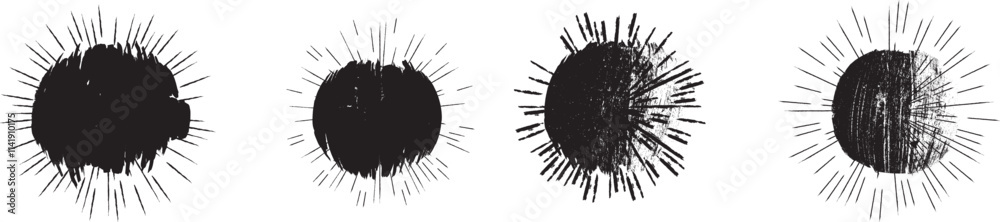 Poster collection of ink splashes for explosion effect .set of black spray paint effect .fireworks explosio
