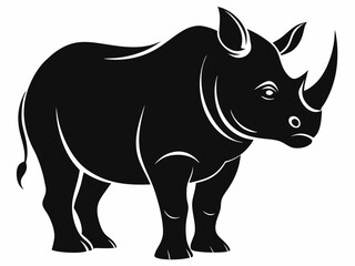Rhino Silhouette Vector, rhino vector graphic wildlife illustration