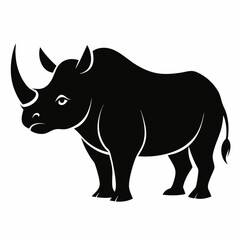 Rhino Silhouette Vector, rhino vector graphic wildlife illustration