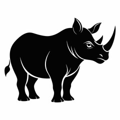 Rhino Silhouette Vector, rhino vector graphic wildlife illustration