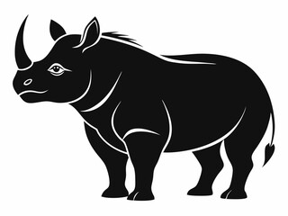 Rhino Silhouette Vector, rhino vector graphic wildlife illustration