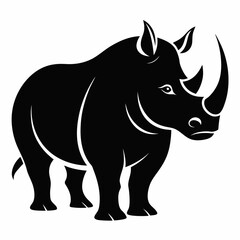 Rhino Silhouette Vector, rhino vector graphic wildlife illustration