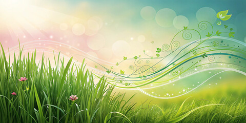Obraz premium spring background with fresh grass