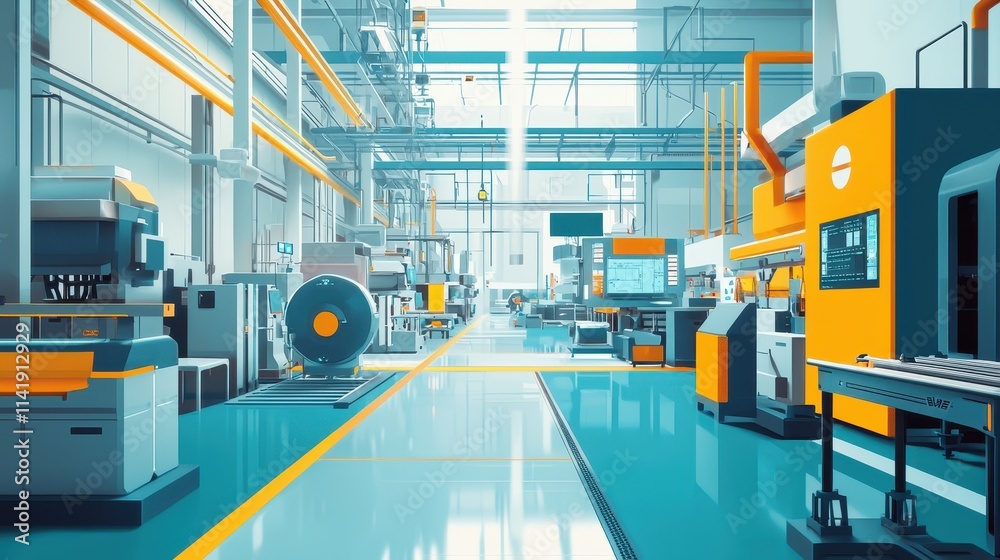 Poster advanced factory environment utilizing ai technology for enhanced quality control and machine operat