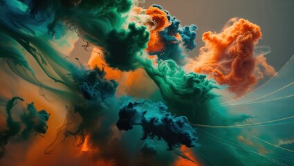 Abstract Colorful Smoke Cloudscape Digital Art Print