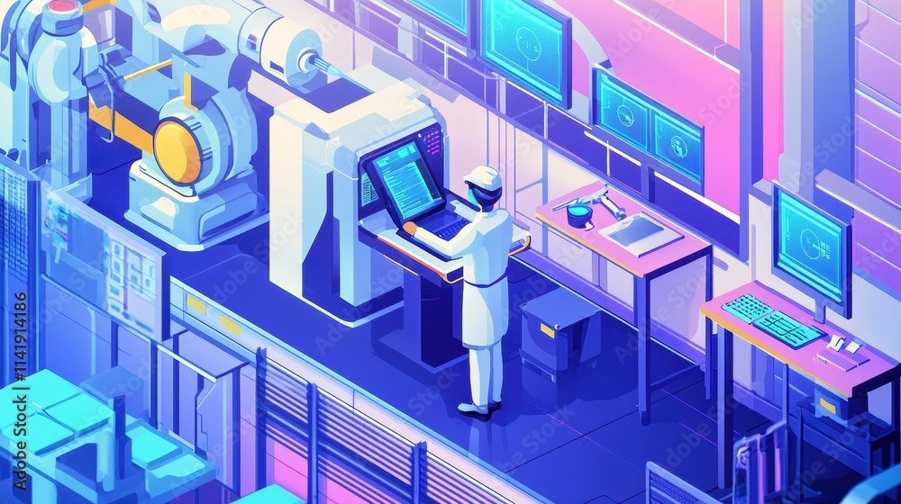 Poster ai driven worker training in manufacturing environment with robotics and advanced technology interfa