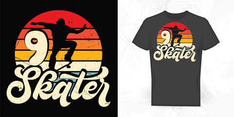 Funny Skating Lover Vintage Skate T-shirt Design	
